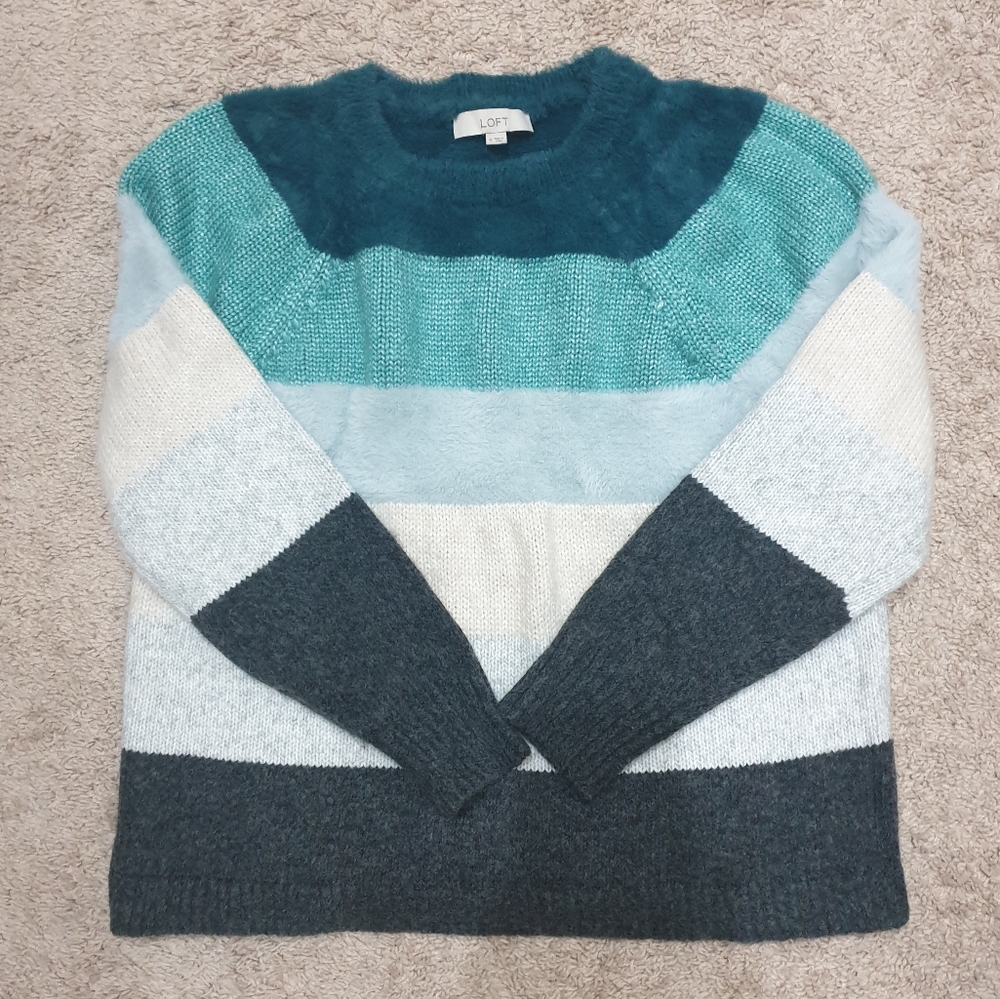 loft striped blue sweater